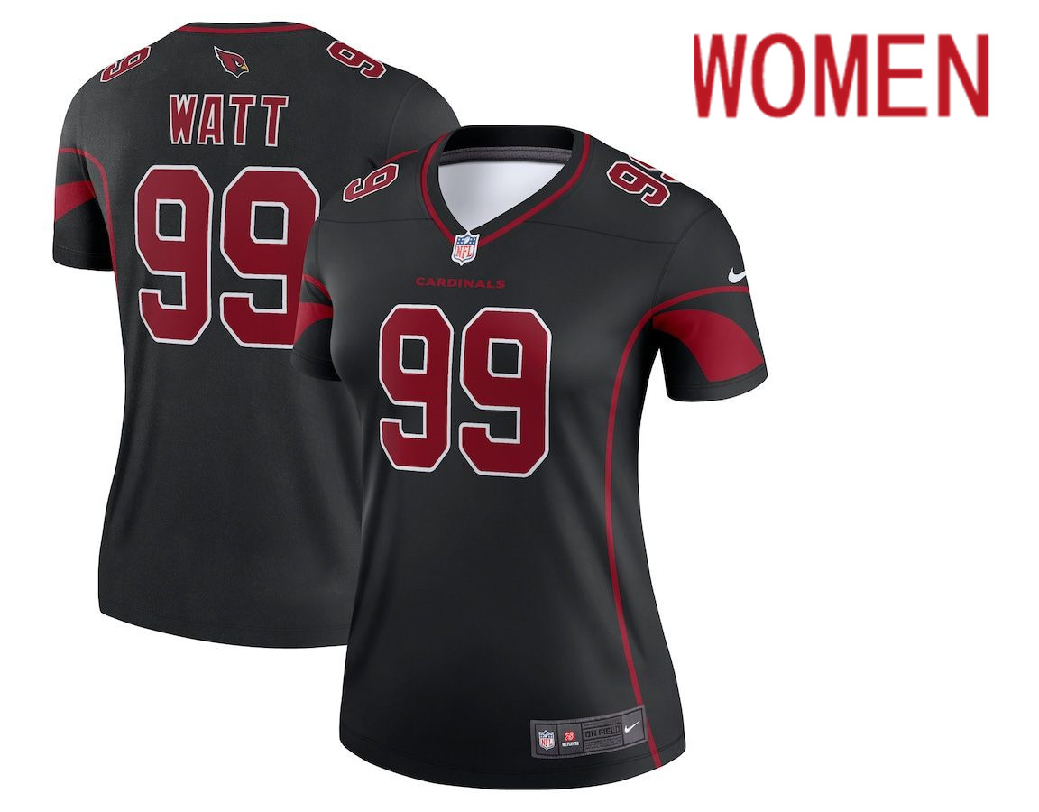 Women Arizona Cardinals #99 J.J. Watt Nike Black Legend NFL Jersey->women nfl jersey->Women Jersey